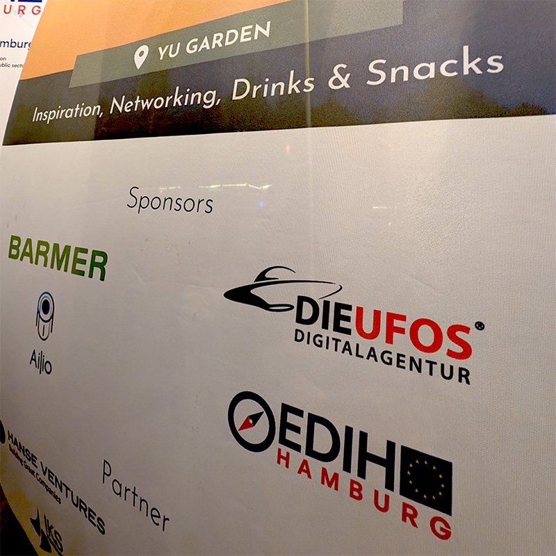 DIE UFOS Digitalagentur Lüneburg, Sponsor bei der ARIC Meet & Eat, Barmer Versicherung Hamburg, EDIH Hamburg